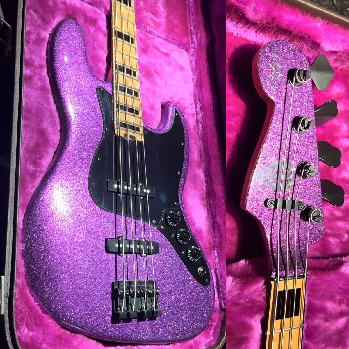 Baixo Jazz Precision Purple Sparkle 4 Cordas - Pinheiro Guitars
