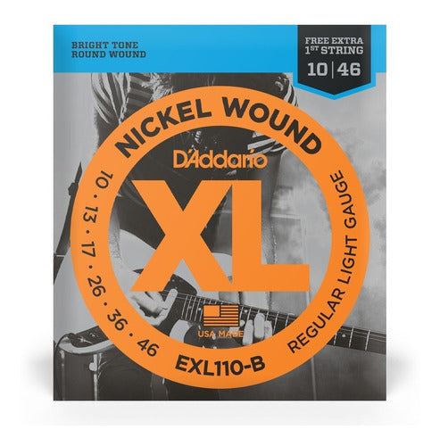 Jogo de Cordas para Guitarras 010 - 046 D'addario EXL120 Nickel Original