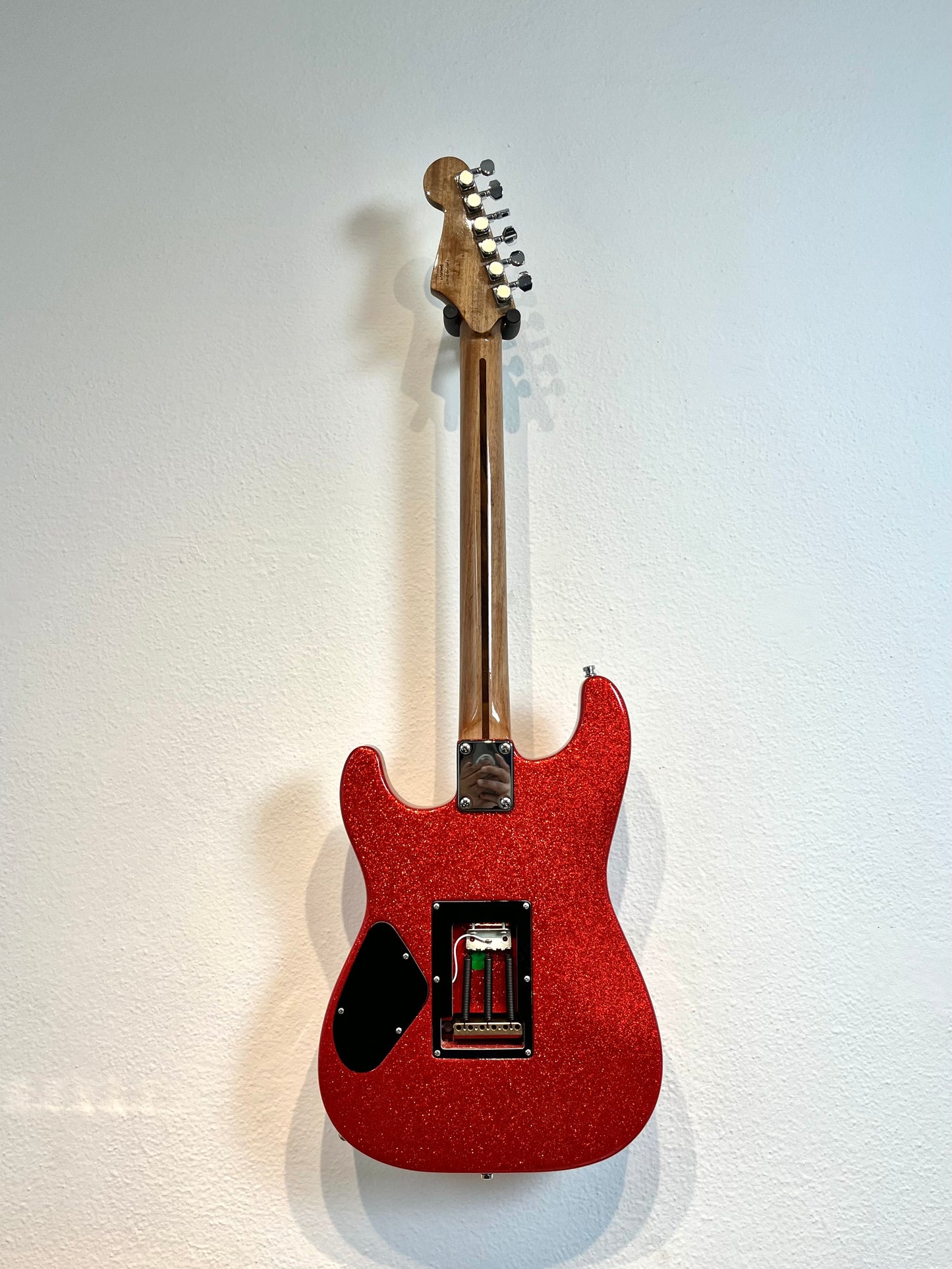 Guitarra Super Strato Glam Red Sparkle HH Split Custom - Pinheiro Guitars