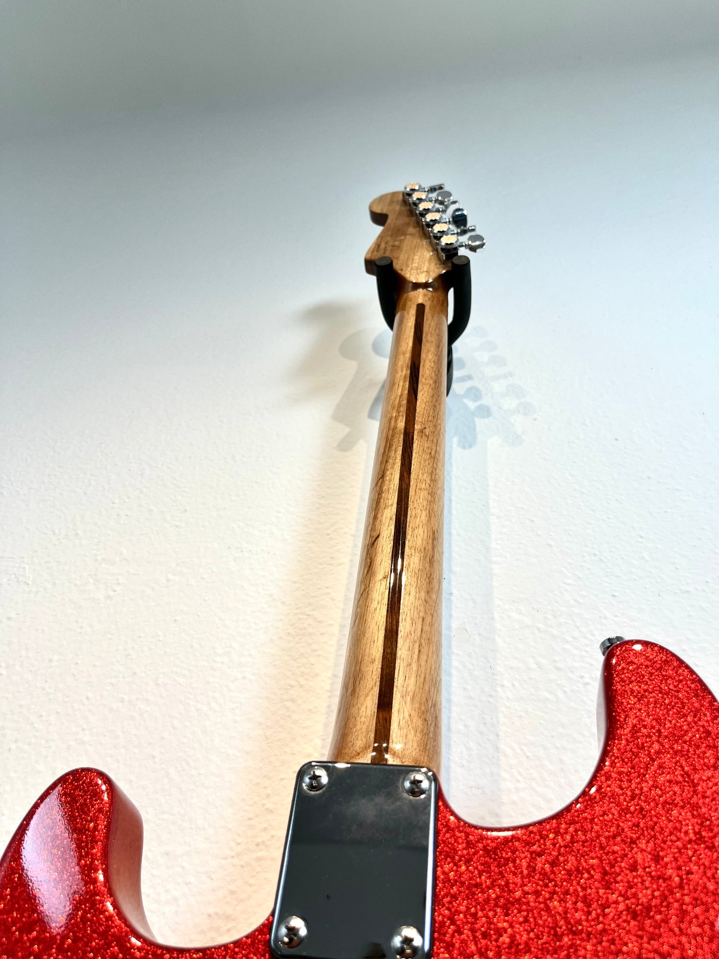 Guitarra Super Strato Glam Red Sparkle HH Split Custom - Pinheiro Guitars