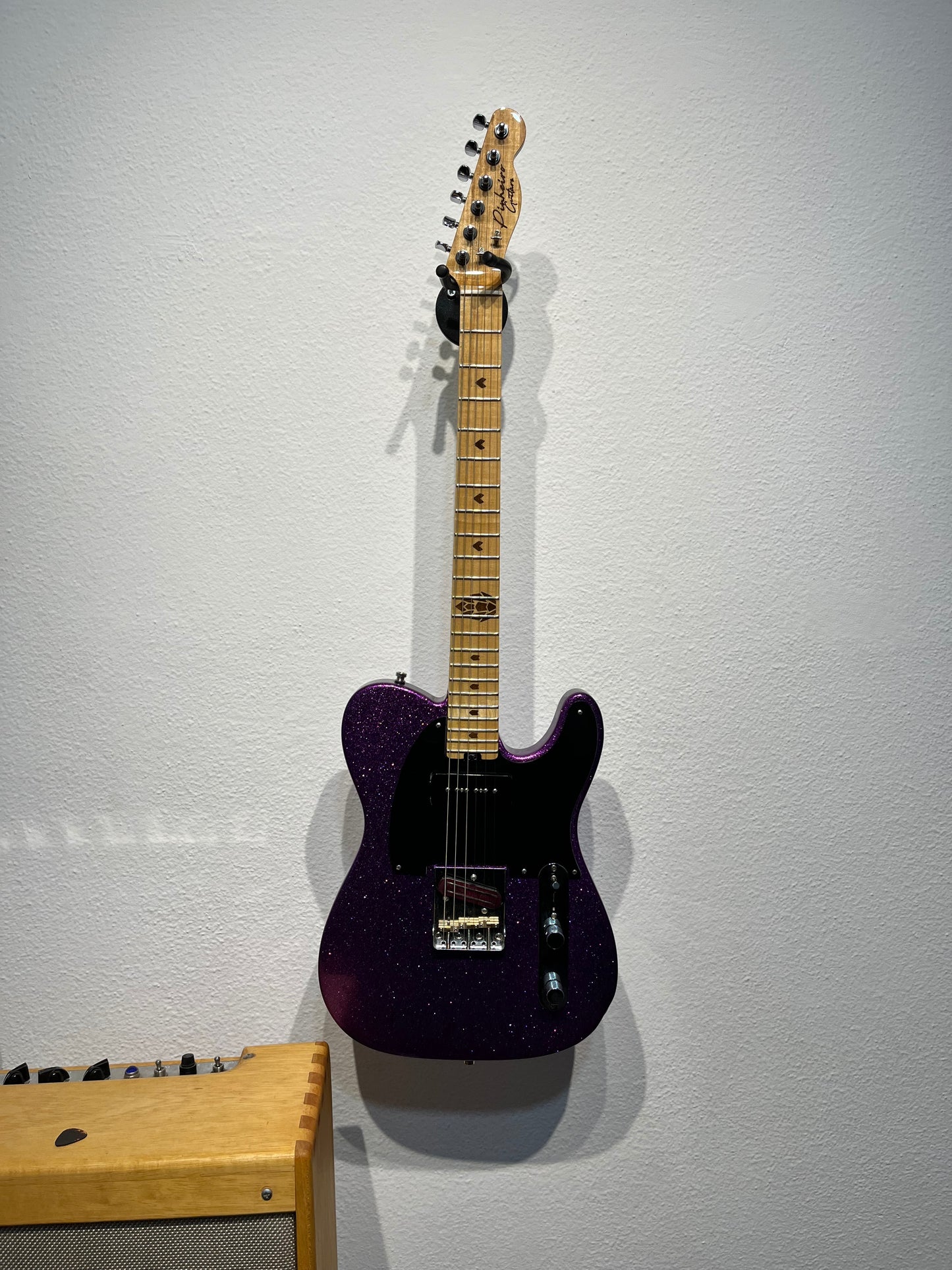 Guitarra Tele Purple Sparkle P90/Katana - Pinheiro Guitars - Semi Nova Revisada