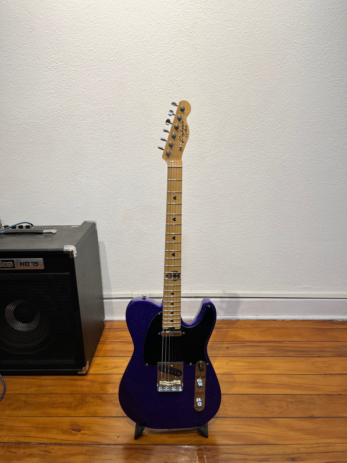 Guitarra Tele SS Night Lilac Sparkle String Through Pinheiro Guitars