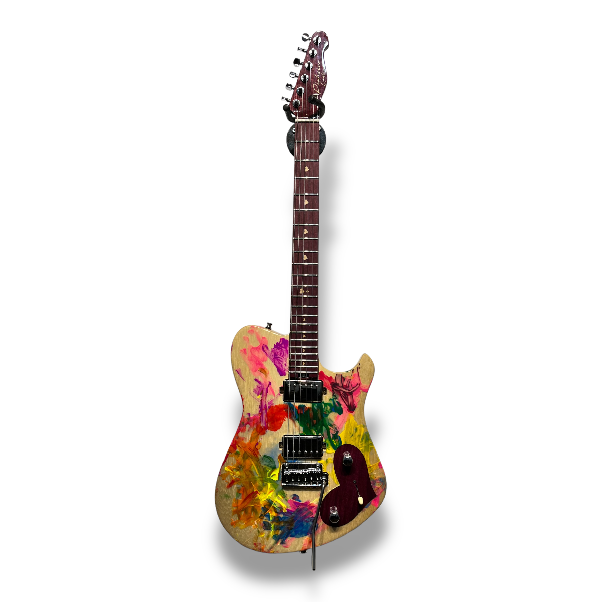 Guitarra Custom Shop - Ceci HH Trem - Pinheiro Guitars - Pintura com os Filhos!