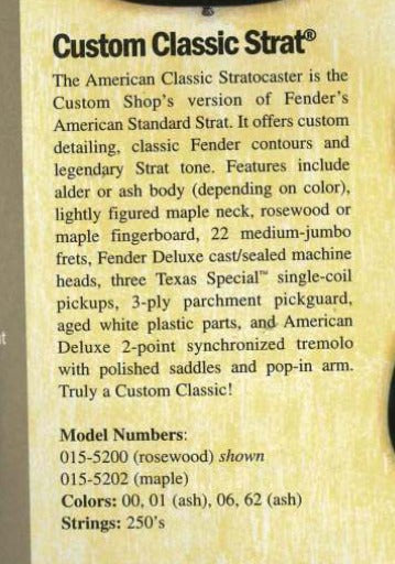 Guitarra Fender American Custom Shop Classic Stratocaster 1999 - Team Built - Raridade Impecável!