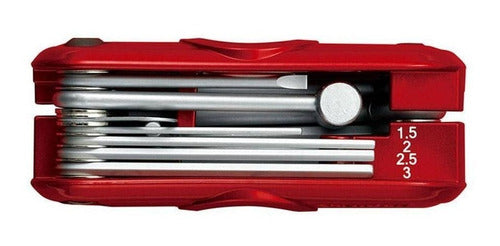 Kit de Ferramentas Ibanez Mtz11 - Chave Multi Tool com 11 Peças - Vermelho