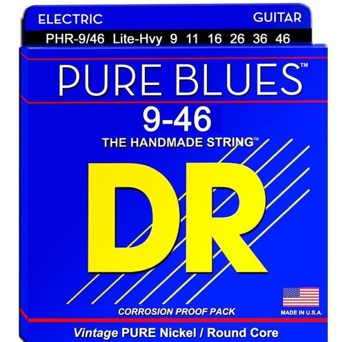Cordas Guitarra Dr Pure Blues Vintage Nickel 09-46 Original