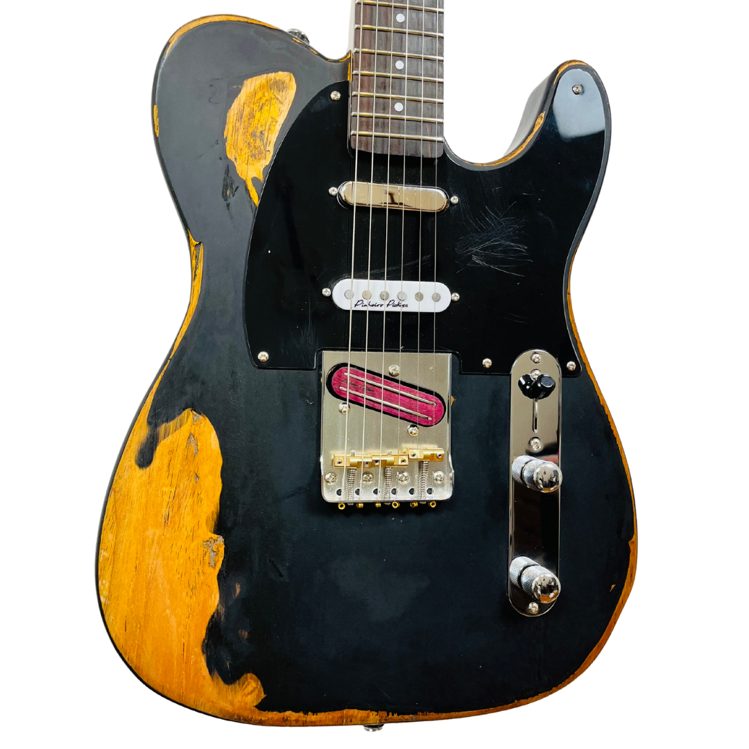 Guitarra Nashville Tele Heavy Relic Matte Black Pinheiro Guitars