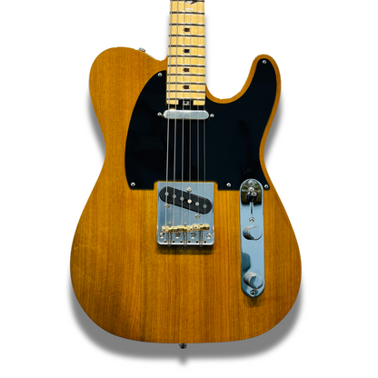 Guitarra Tele SS Nitro Translucent Butterscotch String Through Inox Pinheiro Guitars