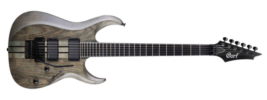 Guitarra Cort X500 Open Pore Trans Grey Floyd Rose EMG Neck Through - Semi Nova Revisada