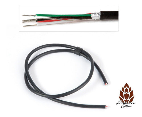 Fio Blindado 4 Condutores E Malha Humbucker Captador 50cm